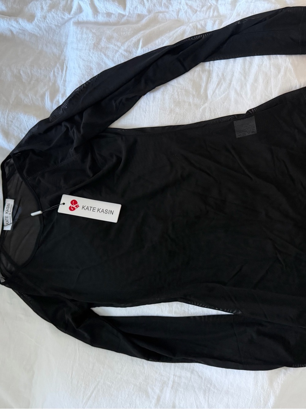 Women’s sheer Black mesh Long-Sleeve Shirt
